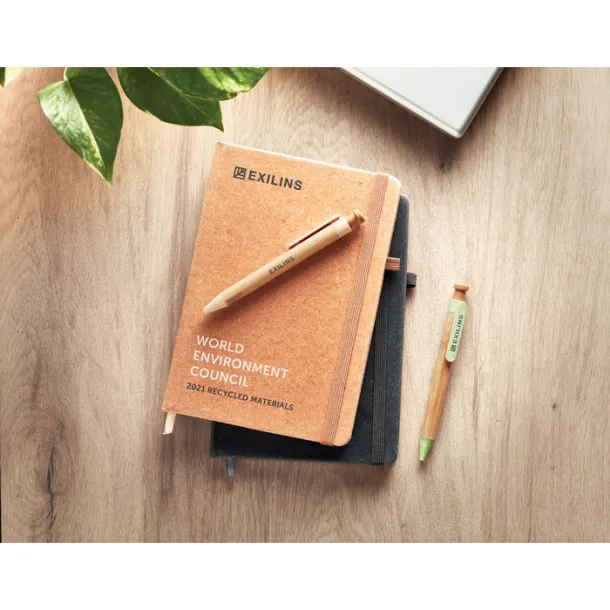 BAOBAB Recycled PU A5 lined notebook Brown