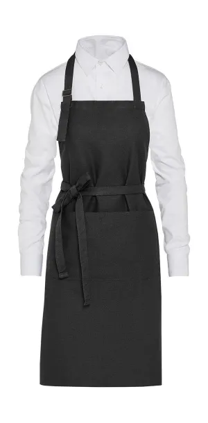  LISBON Organic Heavyweight Bib Apron with Pocket - SG Accessories - BISTRO (Ex JASSZ Bistro) Black