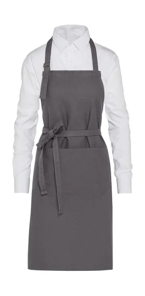  LISBON Organic Heavyweight Bib Apron with Pocket - SG Accessories - BISTRO (Ex JASSZ Bistro) Siva