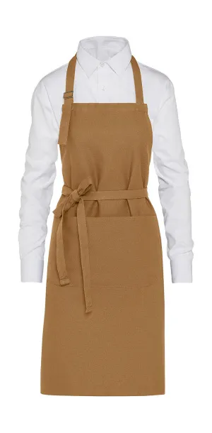  LISBON Organic Heavyweight Bib Apron with Pocket - SG Accessories - BISTRO (Ex JASSZ Bistro) Caramel