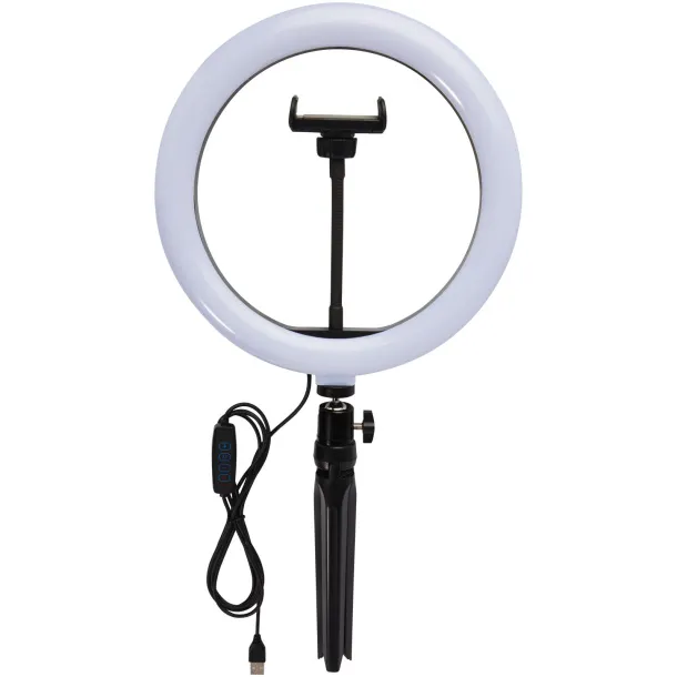 Studio ring light with phone holder and tripod Solid black