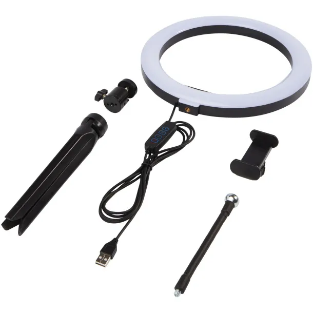 Studio ring light with phone holder and tripod Solid black