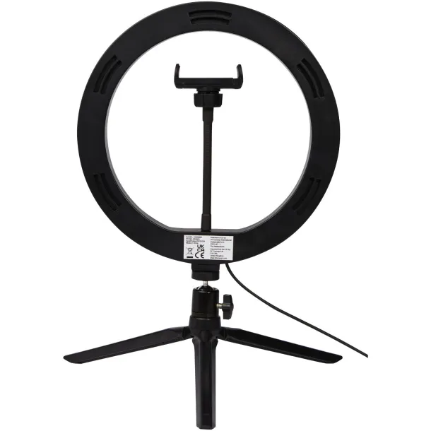 Studio ring light with phone holder and tripod Solid black