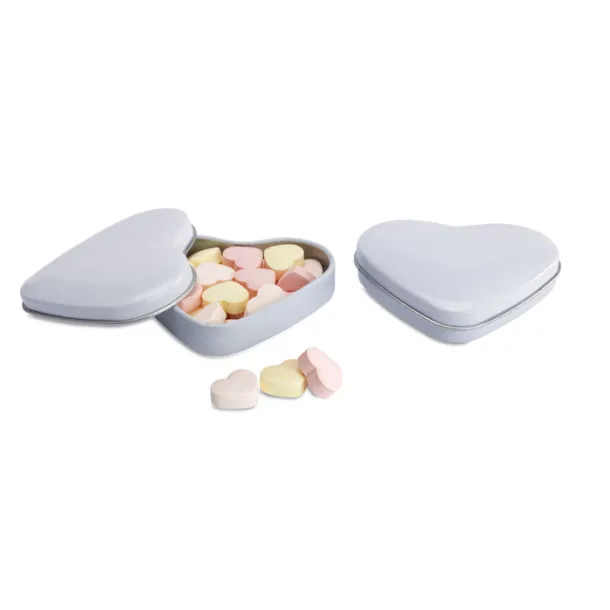 LOVEMINT Heart tin box with candies White