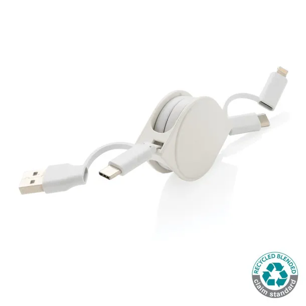  RCS standard recycled plastic and TPE 6 in 1 cable - XD Collection White 