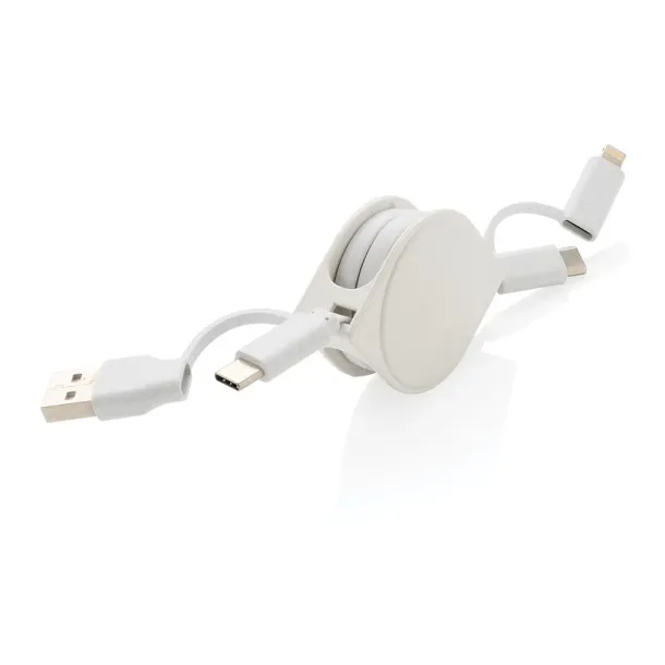  RCS standard recycled plastic and TPE 6 in 1 cable - XD Collection White 