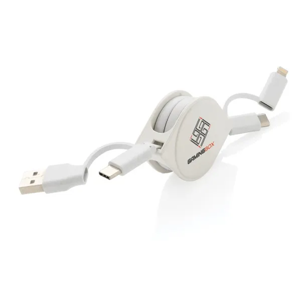  RCS standard recycled plastic and TPE 6 in 1 cable - XD Collection White 