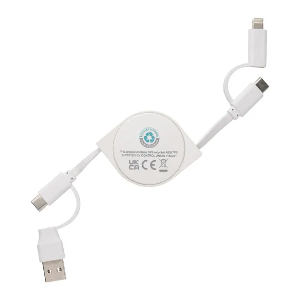  RCS standard recycled plastic and TPE 6 in 1 cable - XD Collection White 