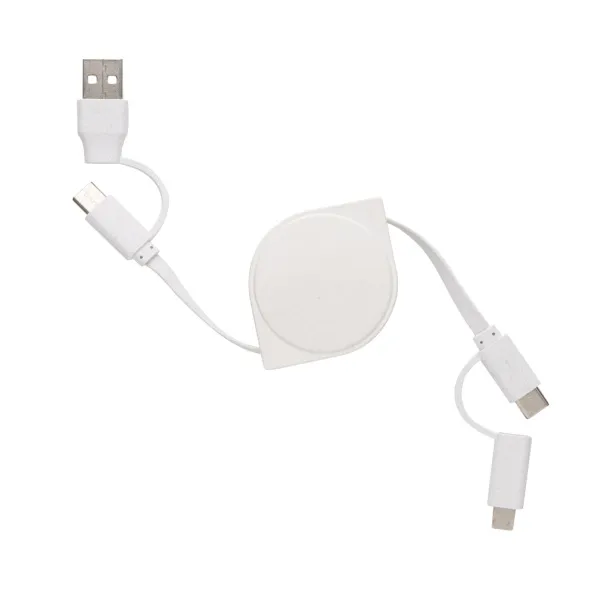  RCS standard recycled plastic and TPE 6 in 1 cable - XD Collection White 