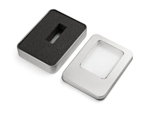  Large tin box for smaller USB flash drives (with inset) Silver