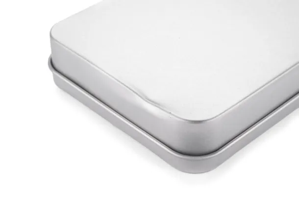  Large tin box for smaller USB flash drives (with inset) Silver