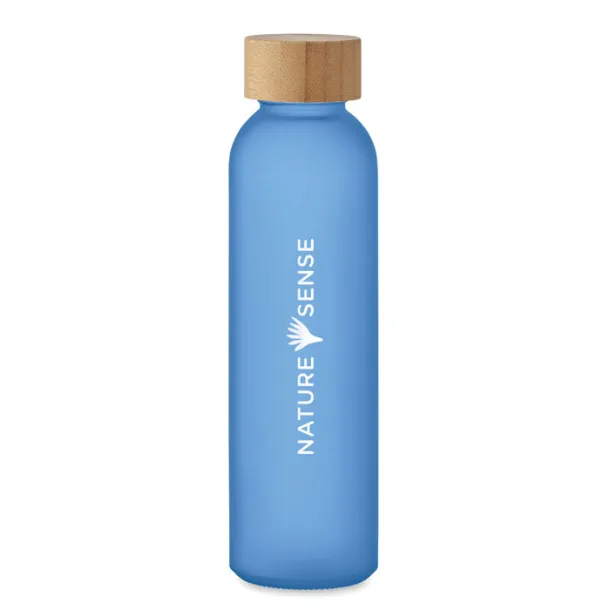 ABE Frosted glass bottle 500ml transparent blue