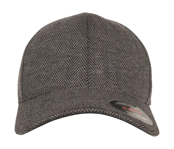  Heringbone Melange Cap - Flexfit Black Heather Grey