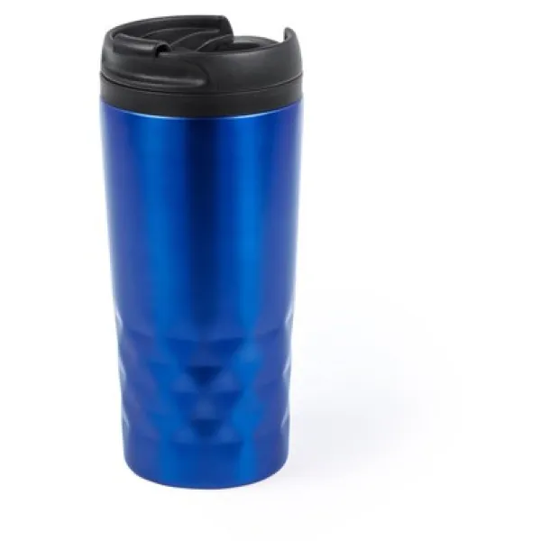  Geometric travel mug 310 ml Mornarski plava