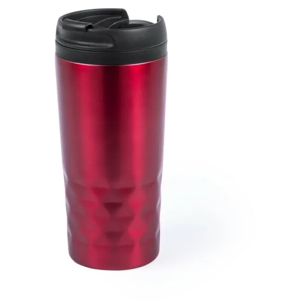  Geometric travel mug 310 ml red