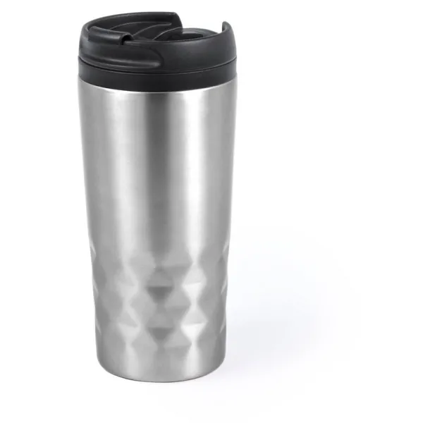  Geometric travel mug 310 ml Srebrna
