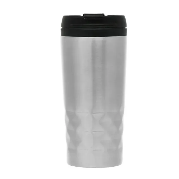  Geometric travel mug 310 ml Srebrna