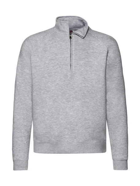  Premium Zip Neck Sweat - Fruit of the Loom Heather Grey