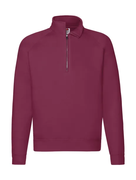  Premium Zip Neck Sweat - Fruit of the Loom Burgundy