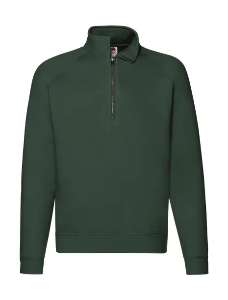  Premium Zip Neck Sweat - Fruit of the Loom Bottle Green