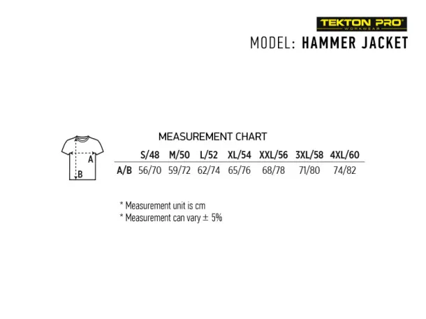 HAMMER JACKET RADNA JAKNA - TEKTON PRO Tamnosiva