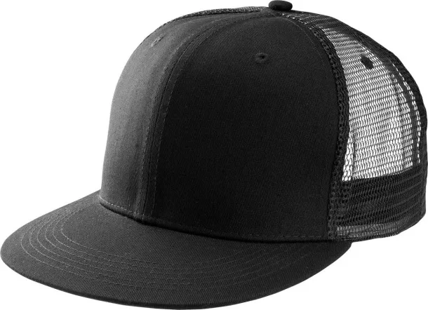  TRUCKER FLAT PEAK CAP - 6 PANELS - K-UP Black