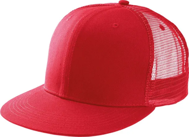  TRUCKER FLAT PEAK CAP - 6 PANELS - K-UP Red