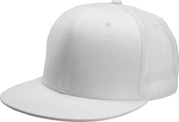  TRUCKER FLAT PEAK CAP - 6 PANELS - K-UP White