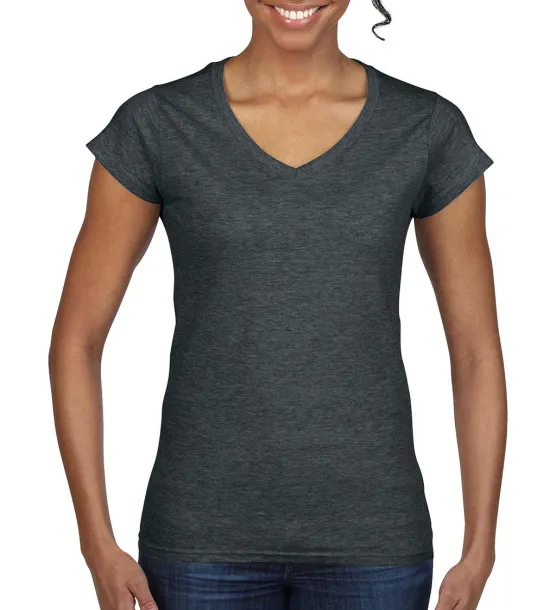  Softstyle® ženska kratka majica s V-izrezom, 144-153 g/m² - Gildan Dark Heather