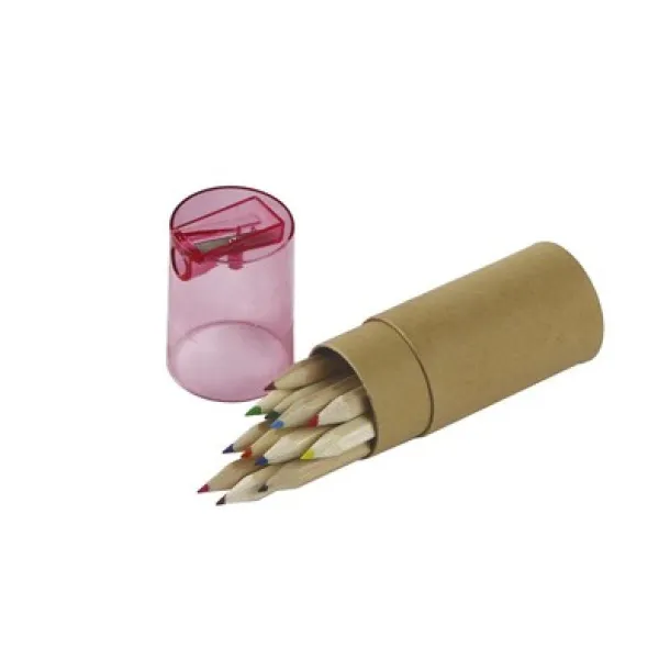  Colour pencil set with pencil sharpener Crvena