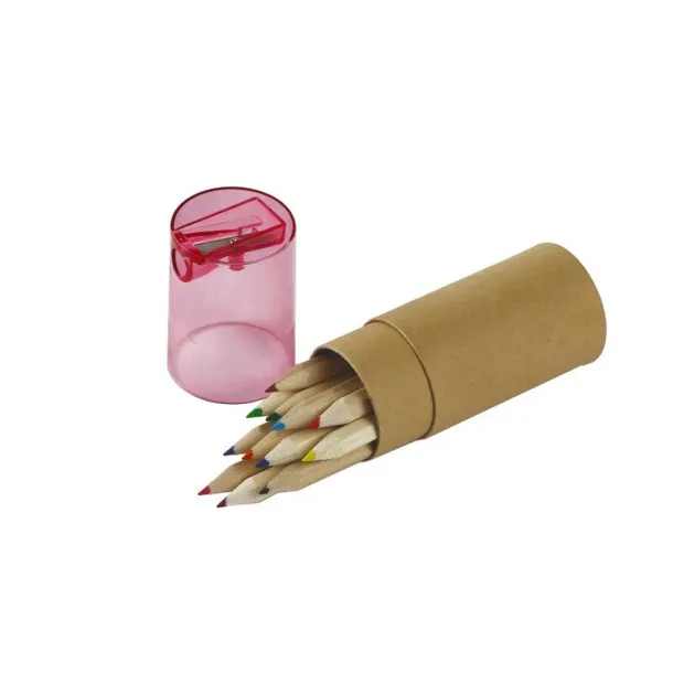  Colour pencil set with pencil sharpener Crvena