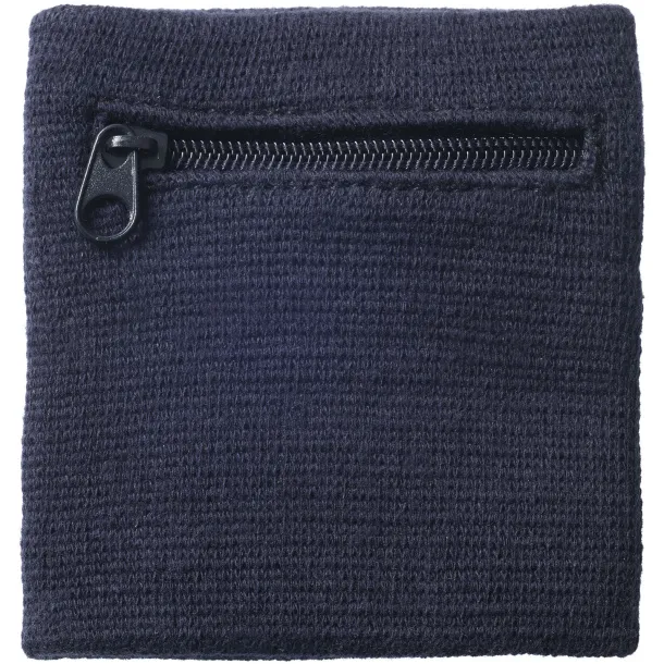 Brisky performance wristband with zippered pocket - Unbranded Navy Blue