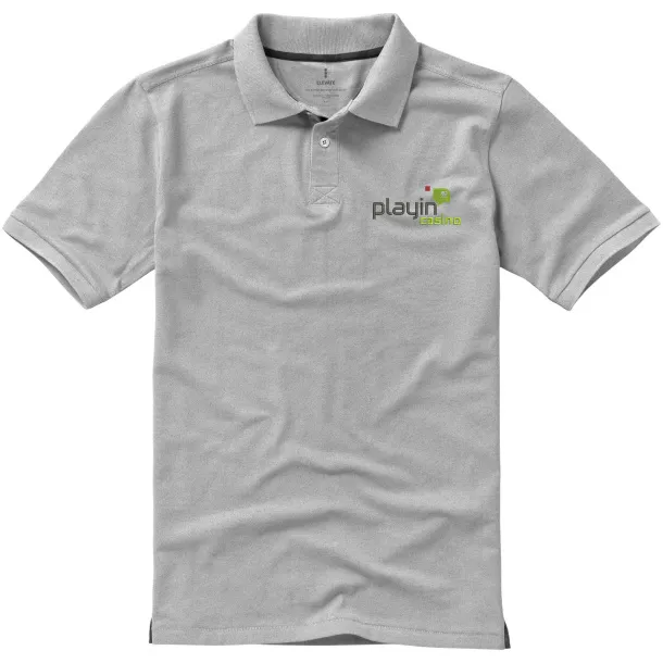 Calgary short sleeve men's polo - Elevate Life Grey Melange