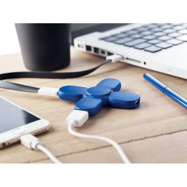SPINNER HUB rotirajući USB razdjeljivač Kraljevski plava