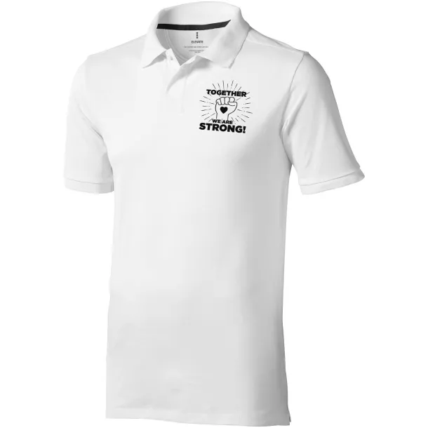 Calgary short sleeve men's polo - Elevate Life White