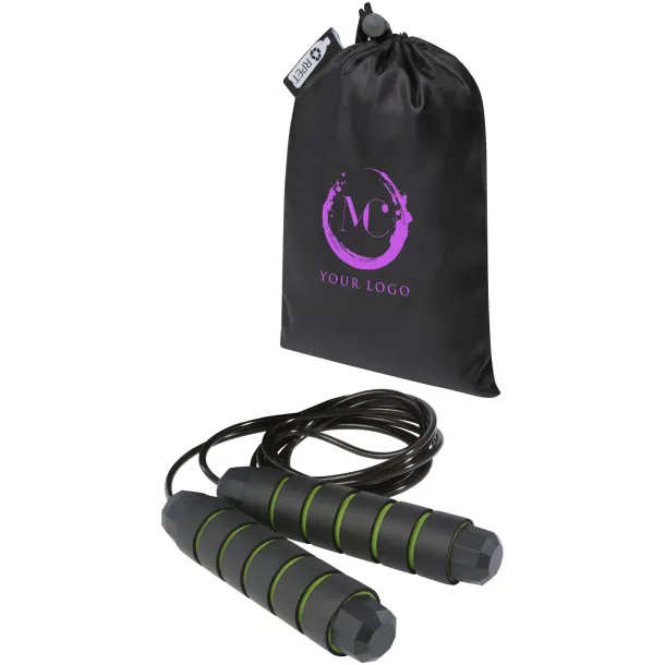 Austin soft skipping rope in recycled PET pouch Apple Green