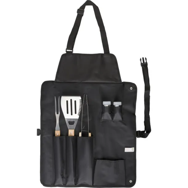  Apron with barbecue set Crna