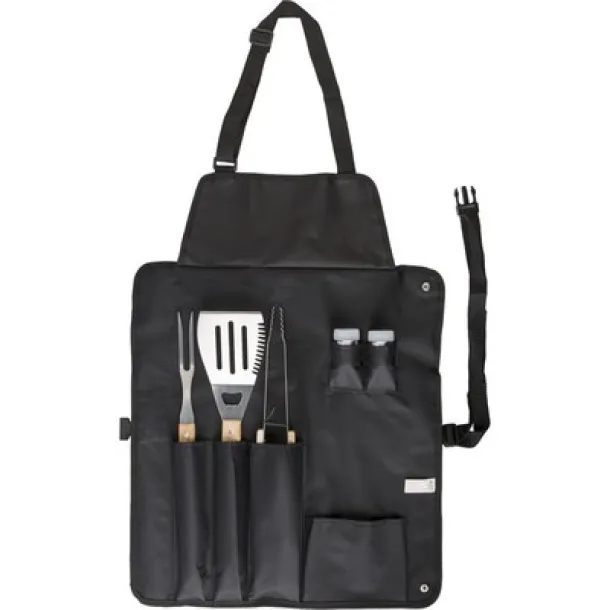  Apron with barbecue set Crna