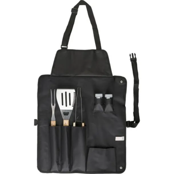  Apron with barbecue set Crna