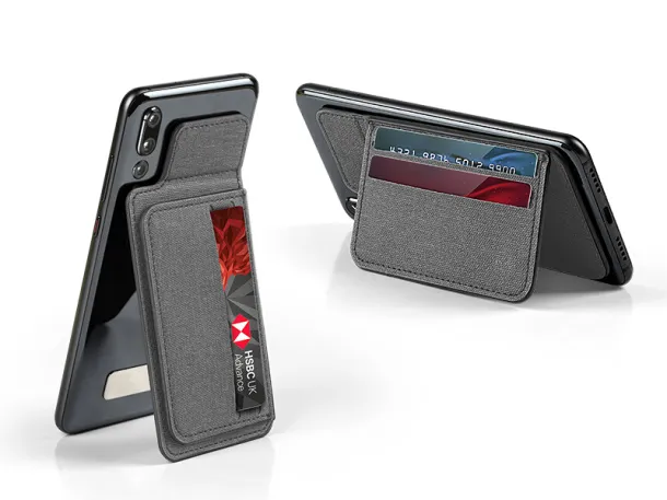 RICHY PU card holder and phone holder Gray