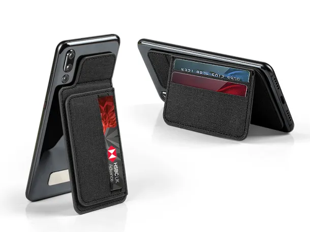 RICHY PU card holder and phone holder Black