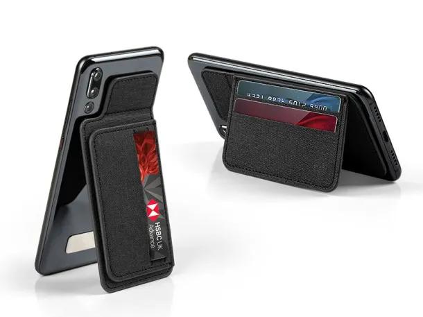 RICHY PU card holder and phone holder Black