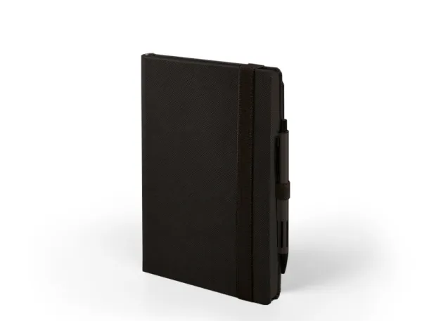 TEXTURE COLORE A5 notebook with elastic band and colored paper edges  Black