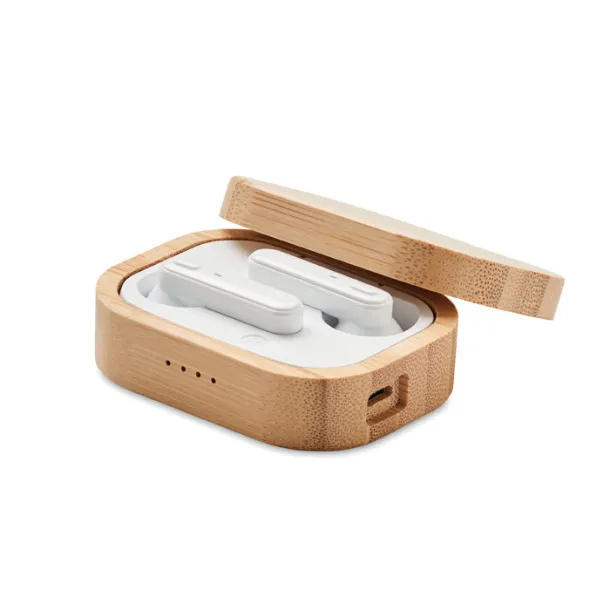 JAZZ BAMBOO TWS earbuds in bamboo case Wood