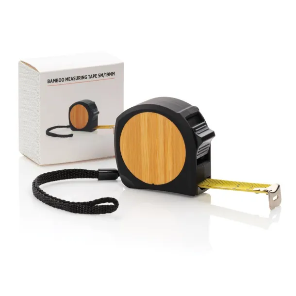  Bamboo measuring tape 5M/19mm Black