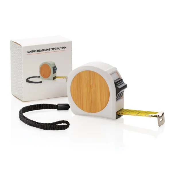 Bamboo measuring tape 5M/19mm White Black