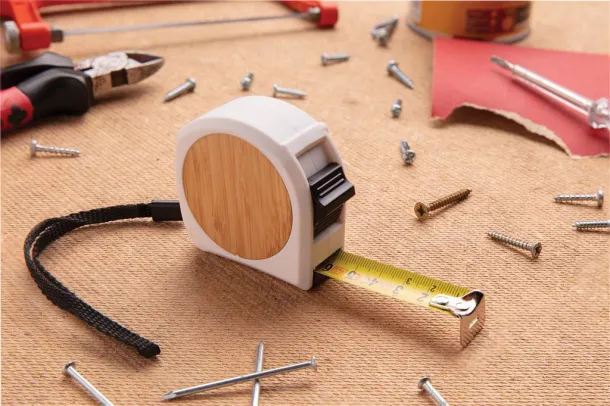  Bamboo measuring tape 5M/19mm White Black