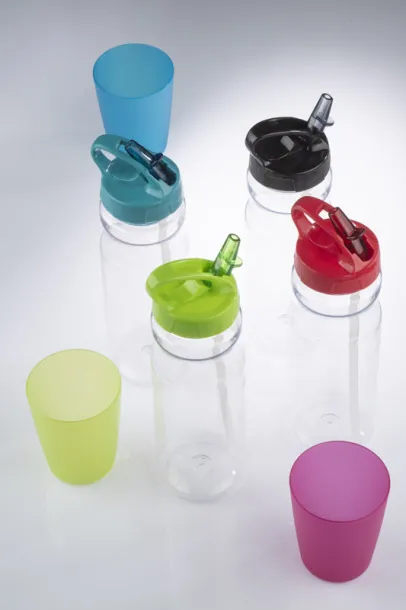 TRANCE boca za vodu sa slamkom, 700 ml Crna