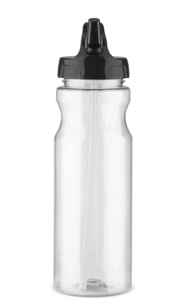 TRANCE Water bottle with straw  700 ml Crna
