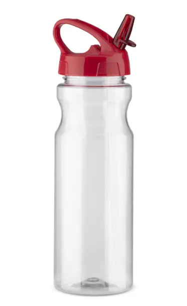 TRANCE Water bottle with straw  700 ml czerwony
